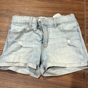 Abercrombie & Fitch Women's Light Blue Denim Shorts